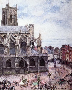  die - die Kirche des Heiligen jacues dieppe Regenwetter 1901 Camille Pissarro